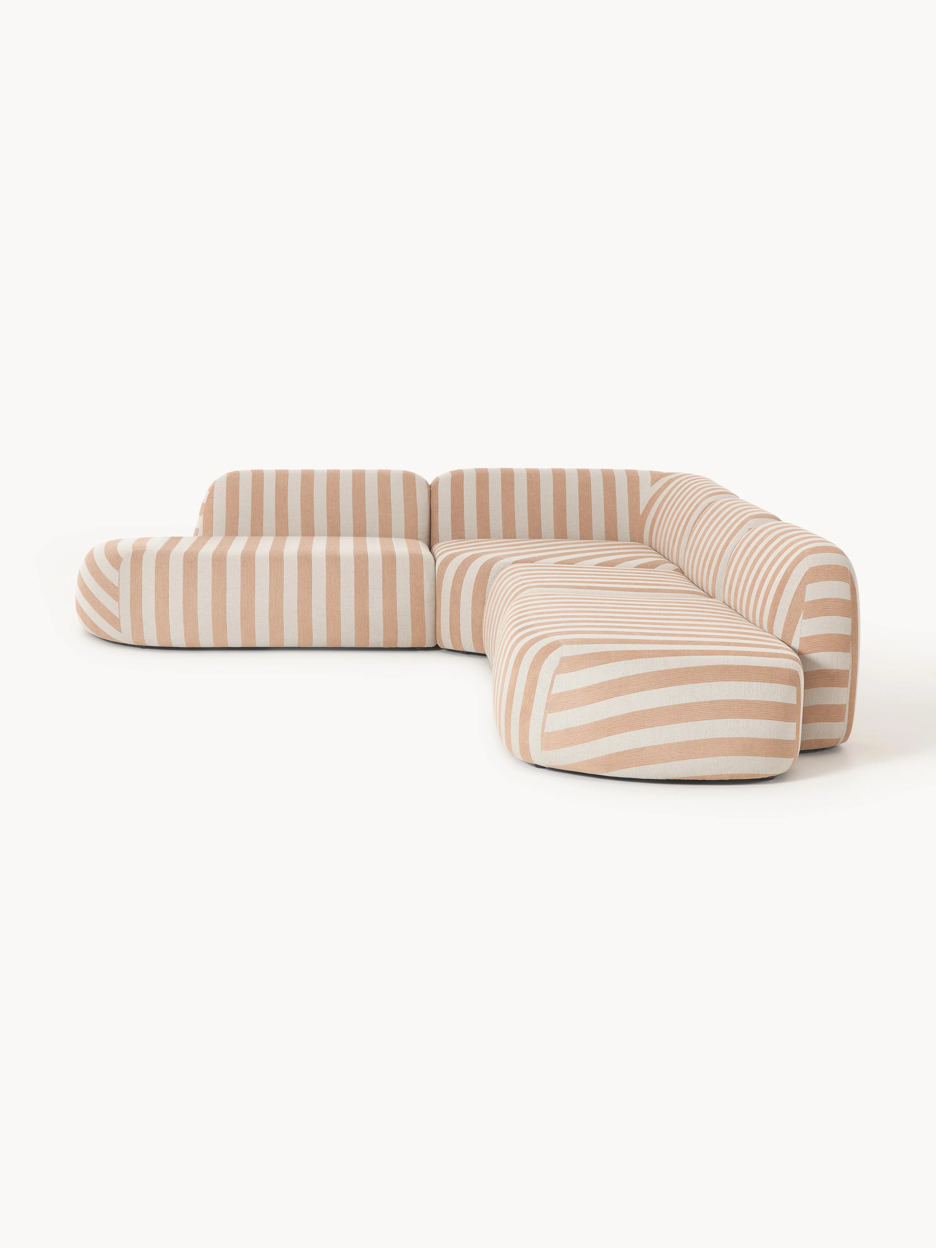 XL modulaire gestreepte hoekbank Wolke met chaise longue