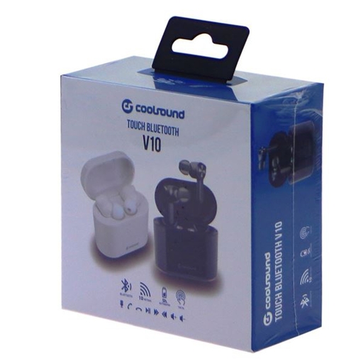 Fones de ouvido intra-auriculares TWS V10 Touch Bluetooth brancos Coolsound