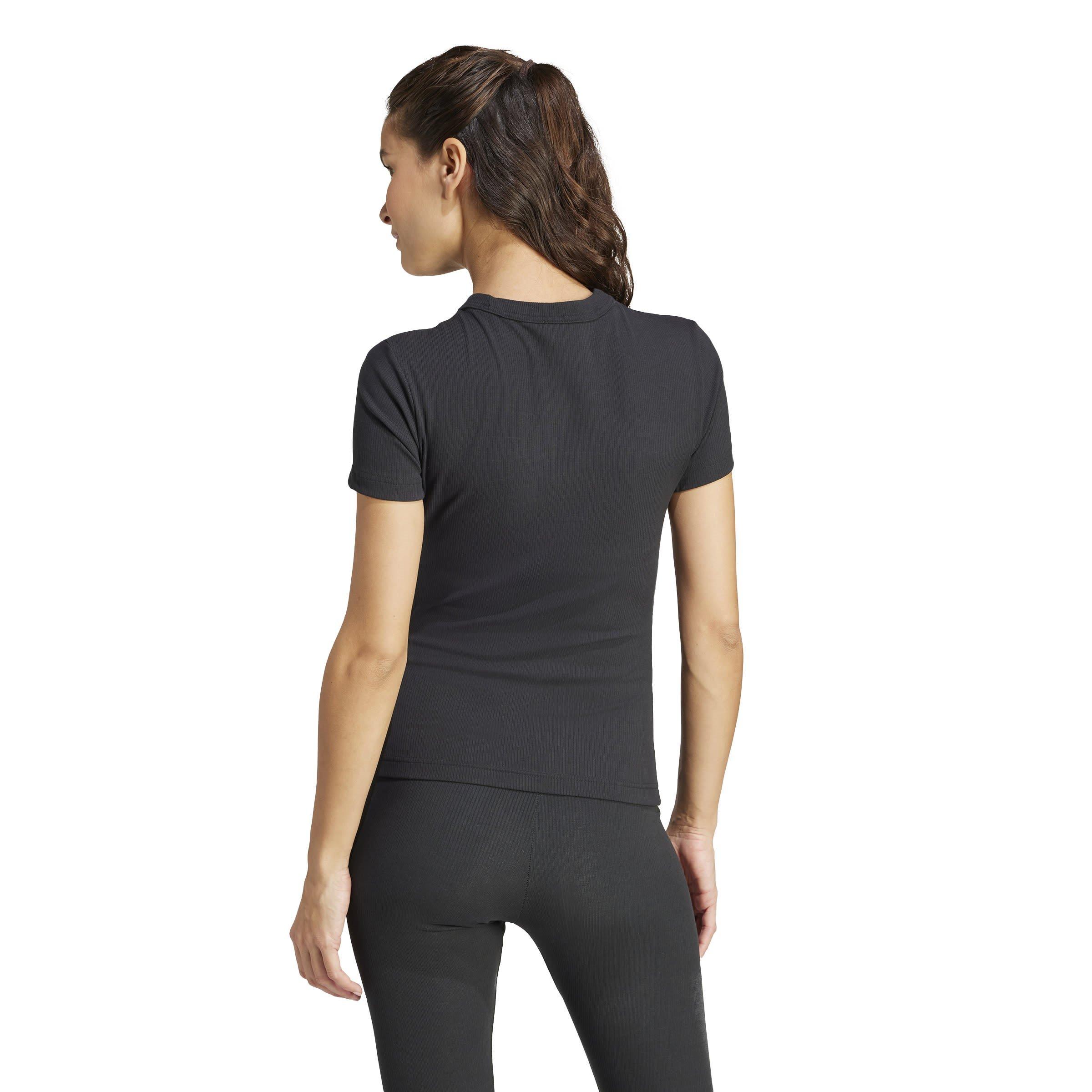 adidas Ribbed Fitted Maternity T Shirt Womens