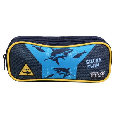 Trousse rectangulaire Vorax Requins - 2 compartiments - bleu - Bagtrotter