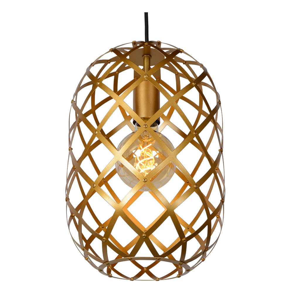 Lucide Wolfram hanglamp 110cm 3x E27 goud mat