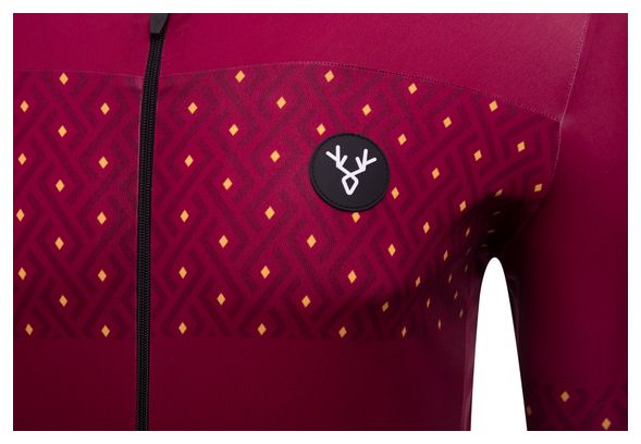 Maillot Manches Courtes LeBram Luz Ardiden Bordeaux Coupe Ajustée