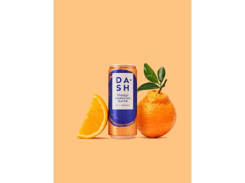 Dash Water Soft-Drinks Sparkling Orange 12 x 0.33 l Kohlensäurehaltiges Erfrischungsgetränk mit Orangengeschmack