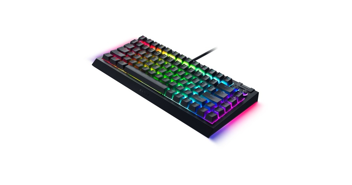RazerBlackWidow V4 75%, gaming toetsenbord  (Zwart, US lay-out, Razer Orange, RGB leds, TKL, Doubleshot ABS, Hot-swappable)