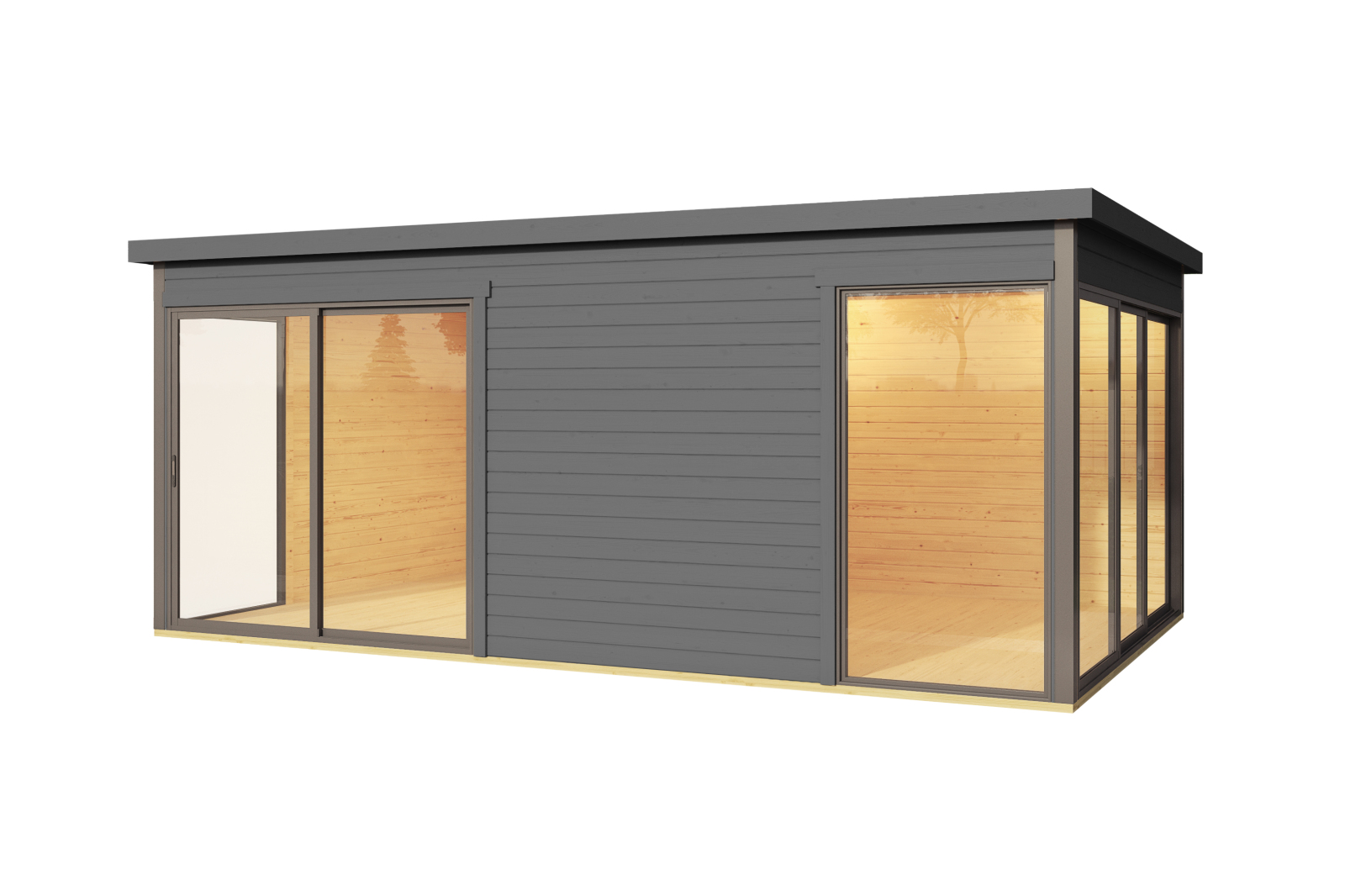 Gartenhaus DOMEO 3 - carbongrau-anthrazit - 508,8x321,9 cm