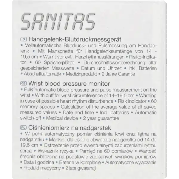 vollautomatisches Blutdruck- & Pulsmessgerät SBC 23