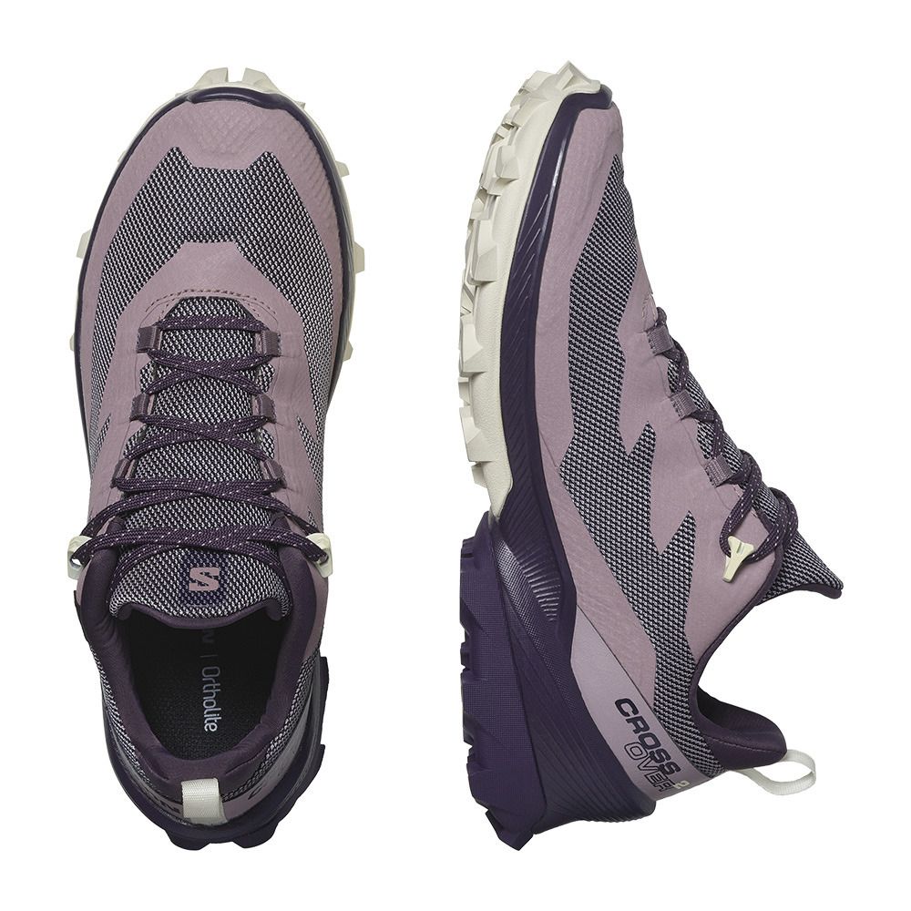 Salomon CROSS OVER 2 GTX - Chaussures randonné Femme quail/nightshade/vanilla ice