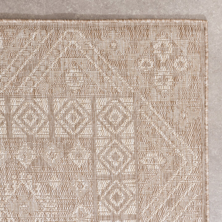 Jute buitenkleed - Atlas Aztec Bruin/Creme