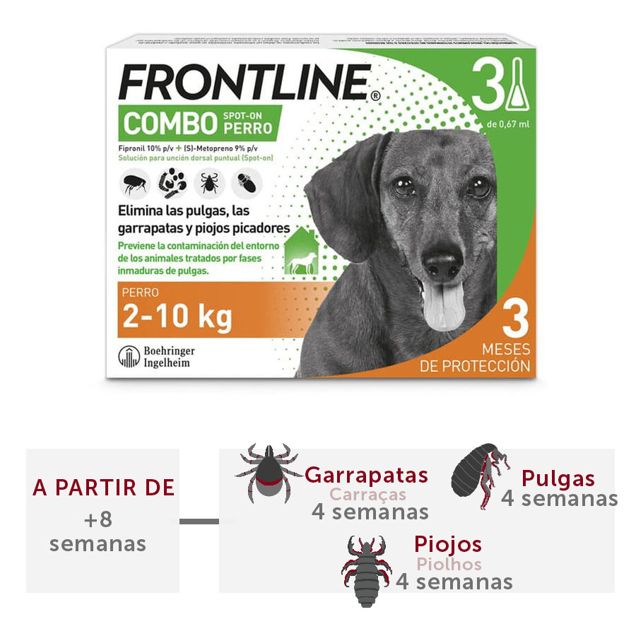 Pipetas antiparasitárias Frontline Combo para cães de pequeno porte