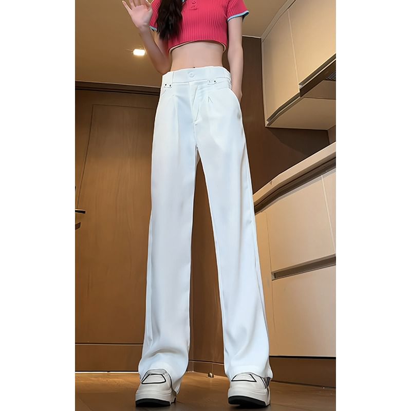 Bay Go Mall - Elastische taille, effen, losse pasvorm, pantalon