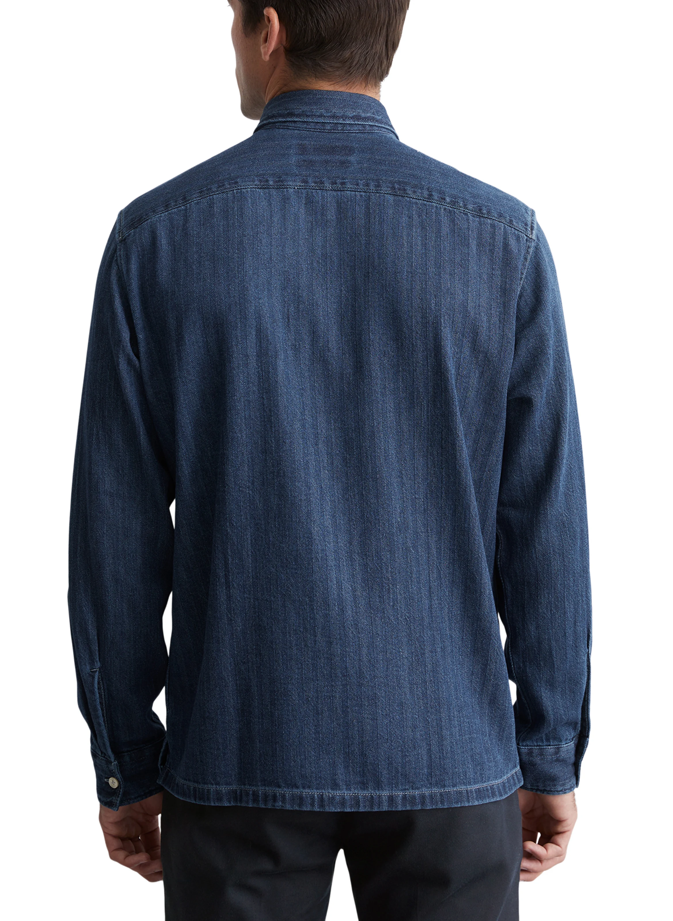 Chemise droite en coton | Bleu