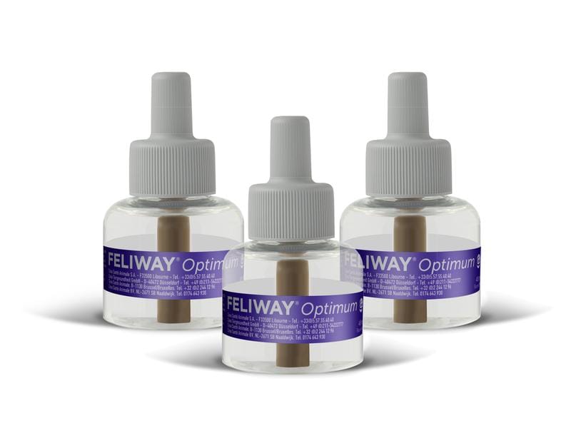 Feliway Wohlbefinden Optimum Nachfüllflakon, 3 x 48 ml Pheromon-Mischung für mehr Wohlbefinden
