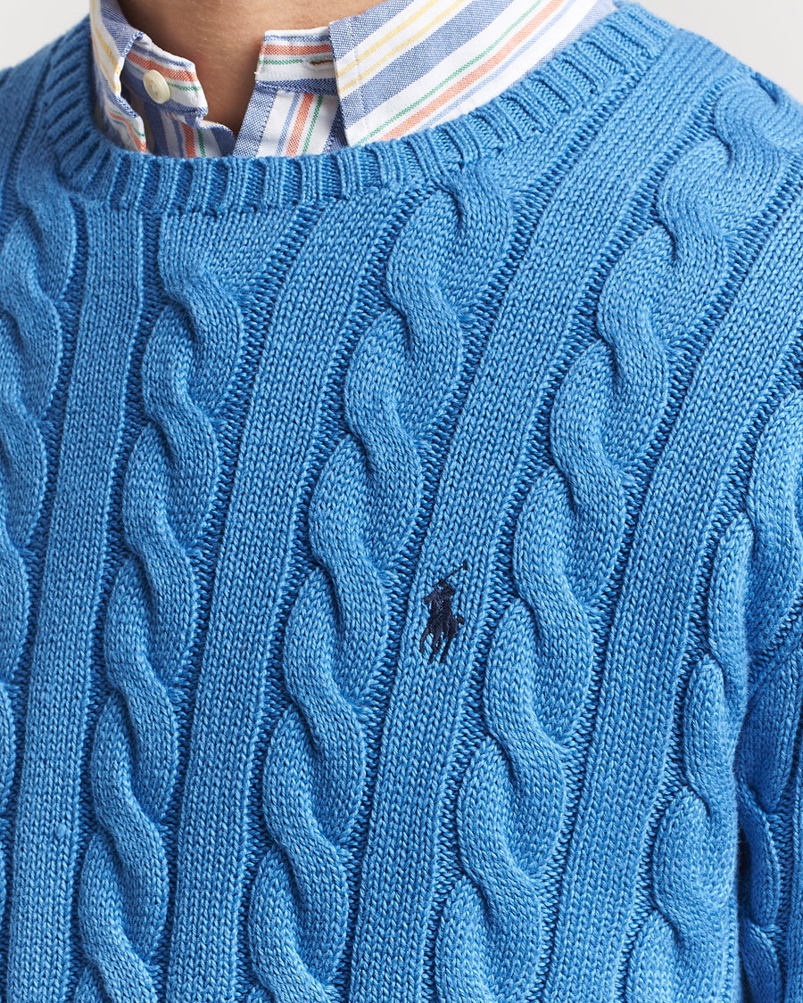 Polo Ralph Lauren Cotton Cable Pullover  Blue Orbit