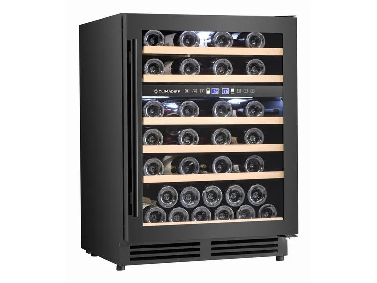 Climadiff CBU50D2B, Vin køleboks, Fritstående, 51 flaske(r), 100 W, F, Sort