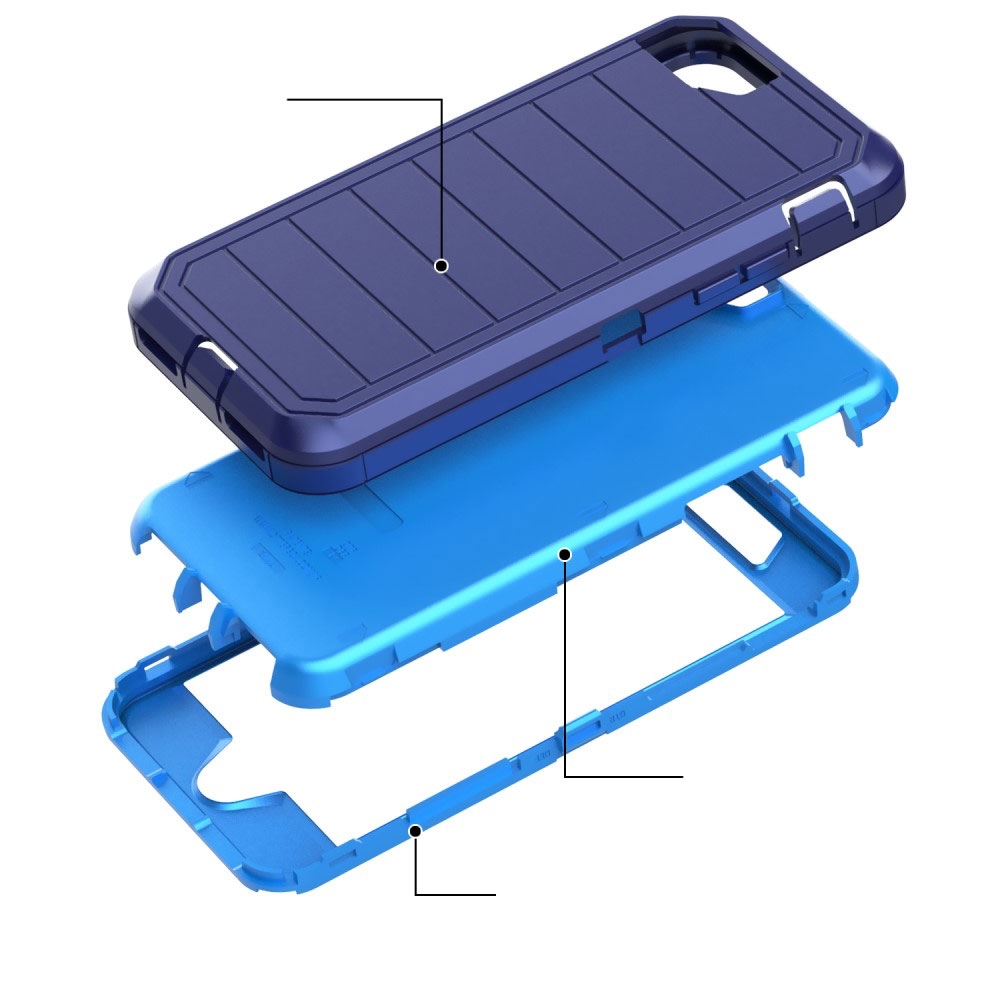 iPhone SE (2022/2020) / 8 / 7 / 6S Outdoor Schutz Hülle   Holster - Blau