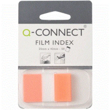 Q-Connect Film Index Haftstreifen Orange, 50 Stück
