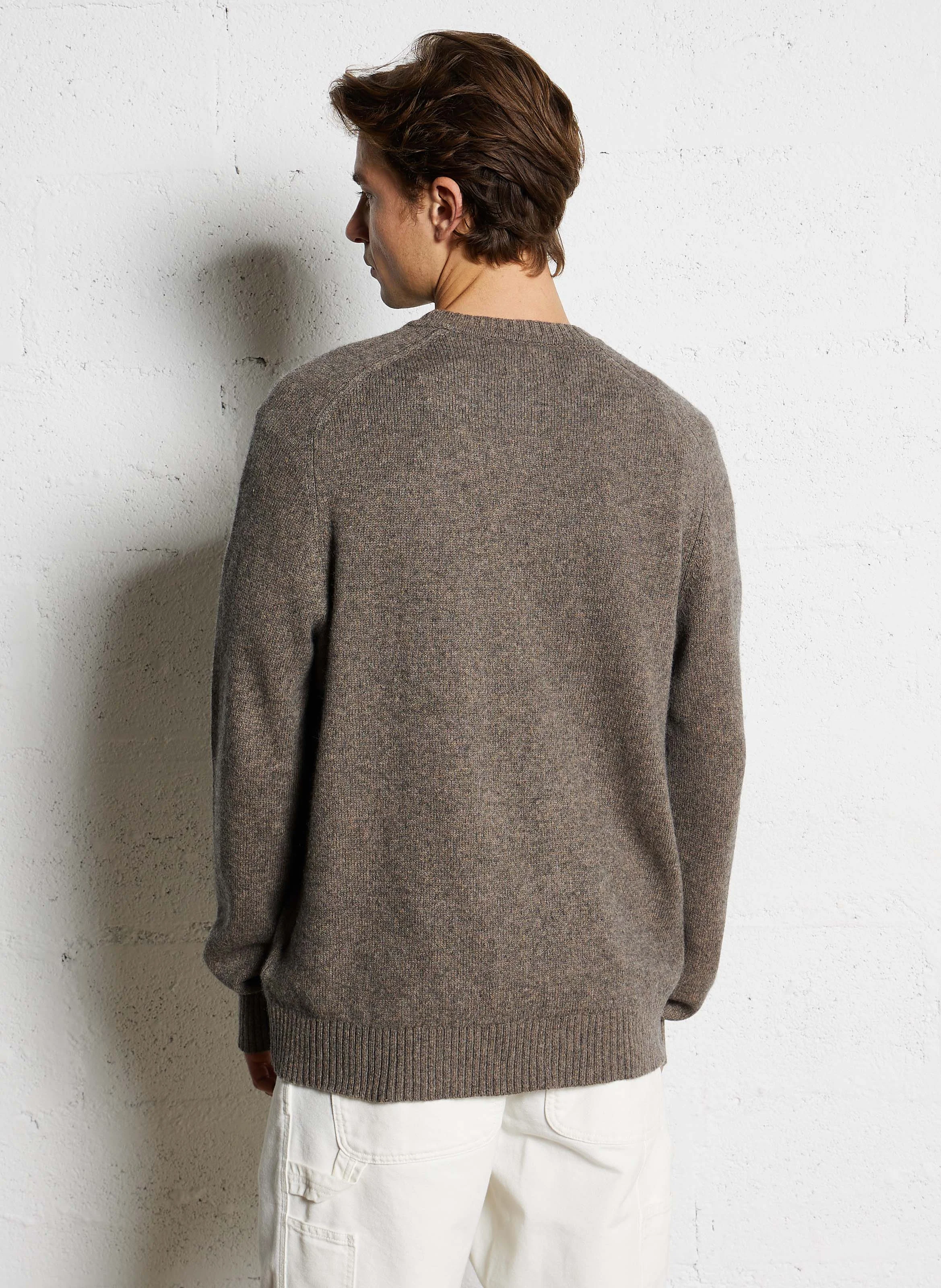 Pull col rond en laine mélangée | Marron