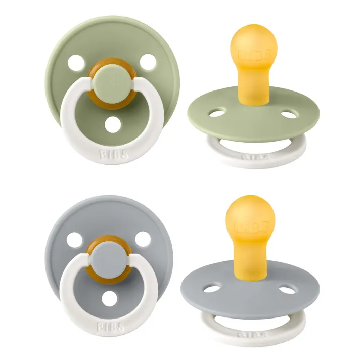 Bibs Tétines phosphorescentes en caoutchouc naturel - Set de 2 | Vert amande