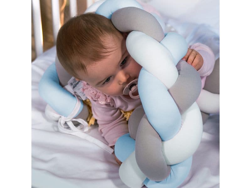 babybay Nestschlange geflochten Beige 200 cm Weiche Nestchenschlange für Kinderbetten