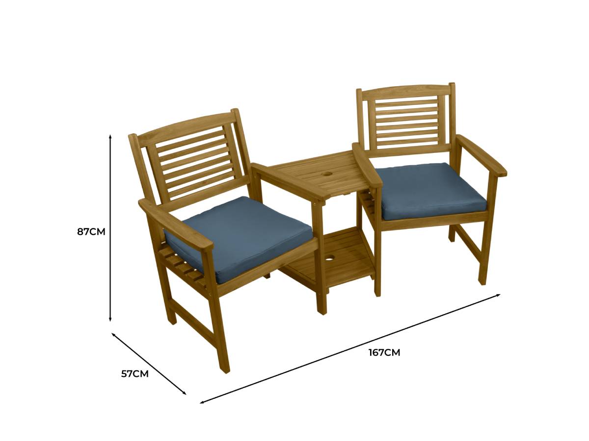 Buiten Loveseat met Kussens