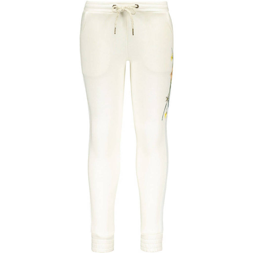 Like Flo slim fit broek met printopdruk ecru