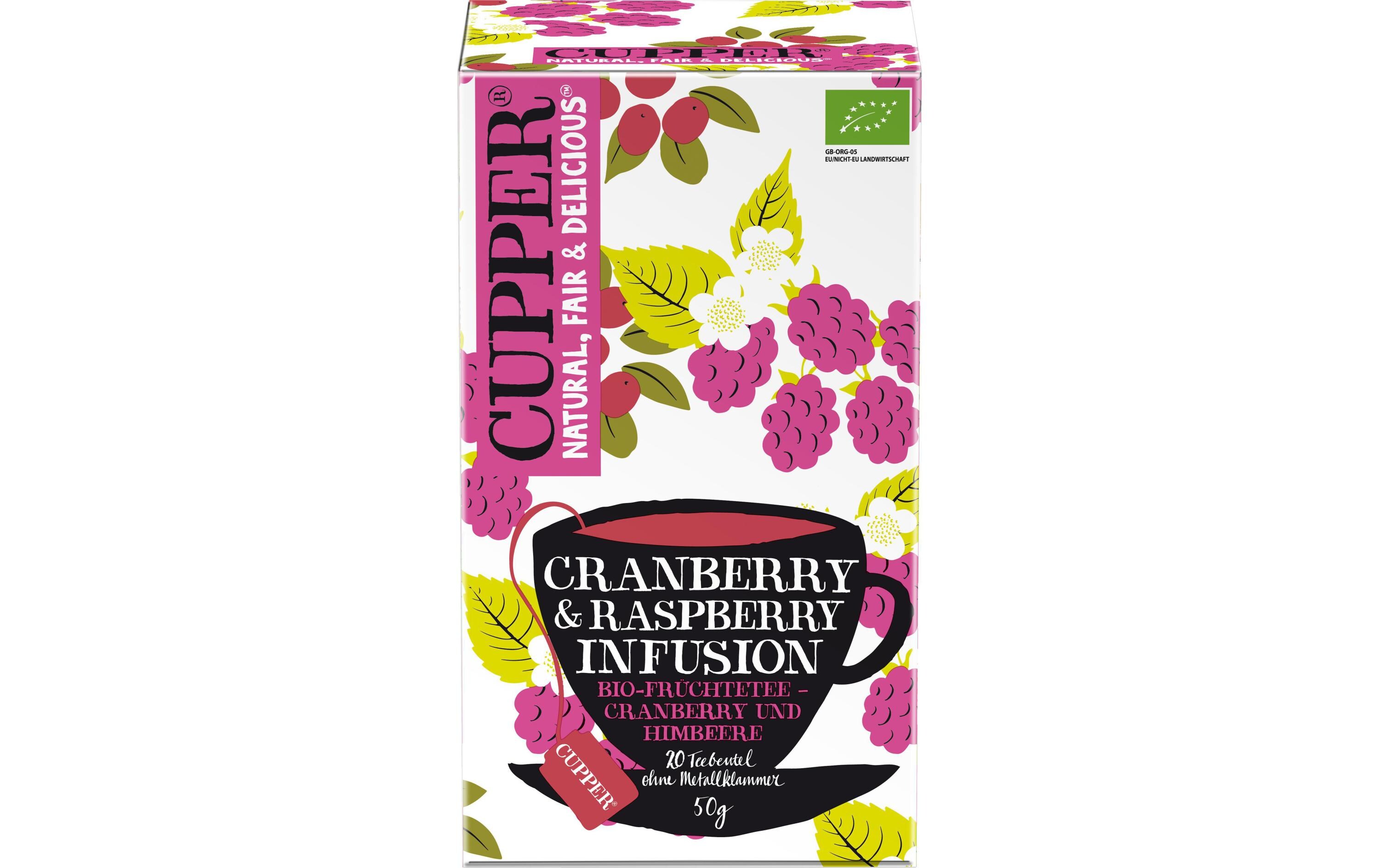 Teebeutel Bio Cranberry Raspberry 20 StückBio-Früchtetee