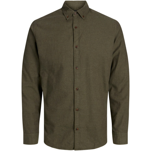 Jack & Jones - 12229881 JWHHEATHERSHIRT L/S FOREST NIGHT Verde