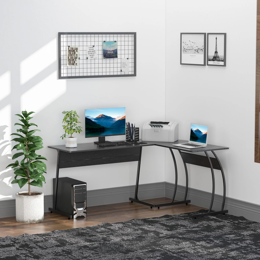HOMCOM Schreibtisch Ideal für kleine Räume, modernes Design Schwarz