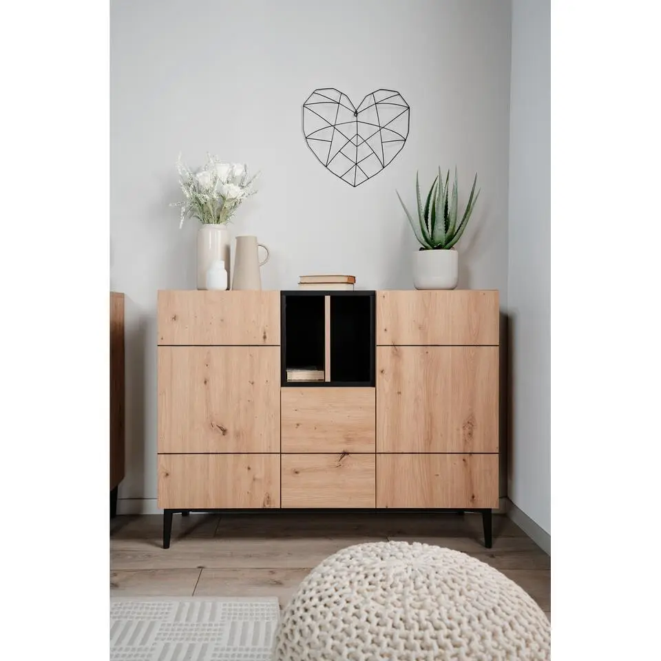 CALICOSY - Dressoir NOLA - Licht hout - 90x120x42 cm