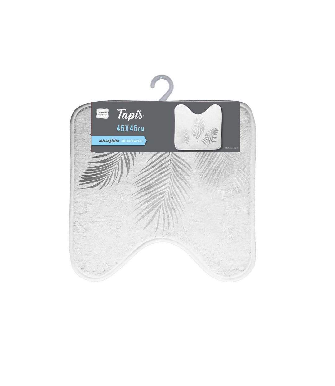 Tapis Contour WC Imprimé Orbella 45x45cm Blanc & Argent