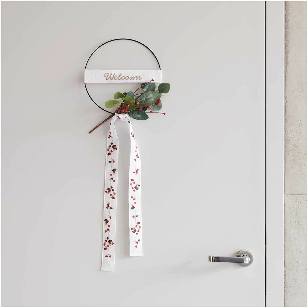 Kit broderie welcome cercle métal ø 15 cm