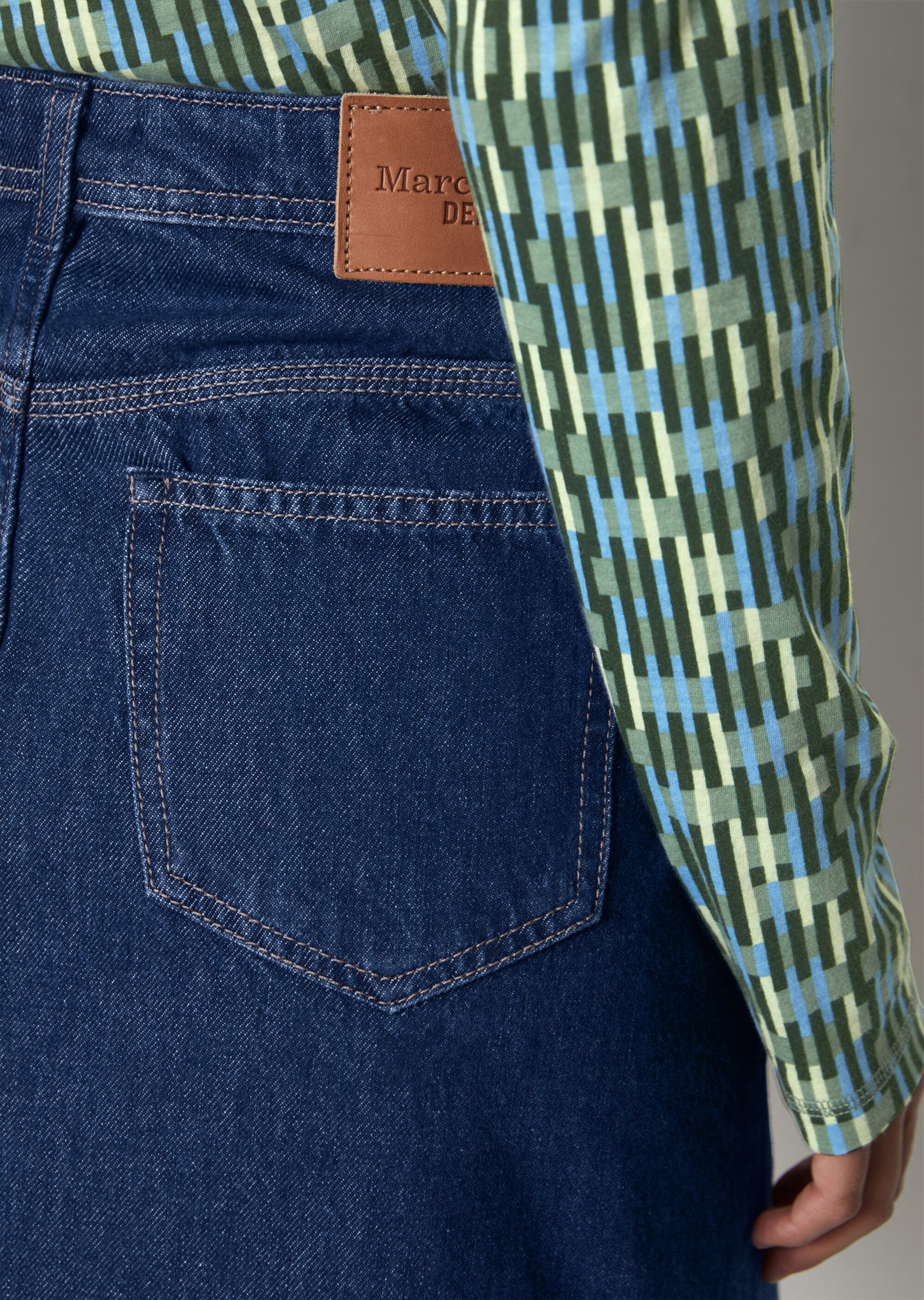 Jeans-Minirock regularaus Rigid-Denim