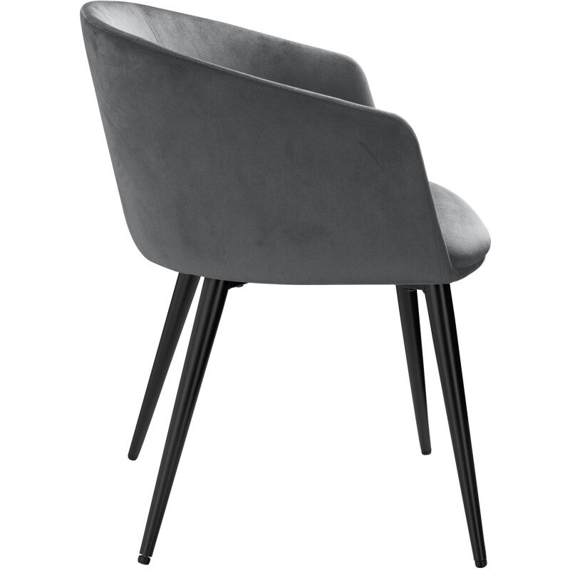 Fauteuil Formio - velours - piètement métal noir