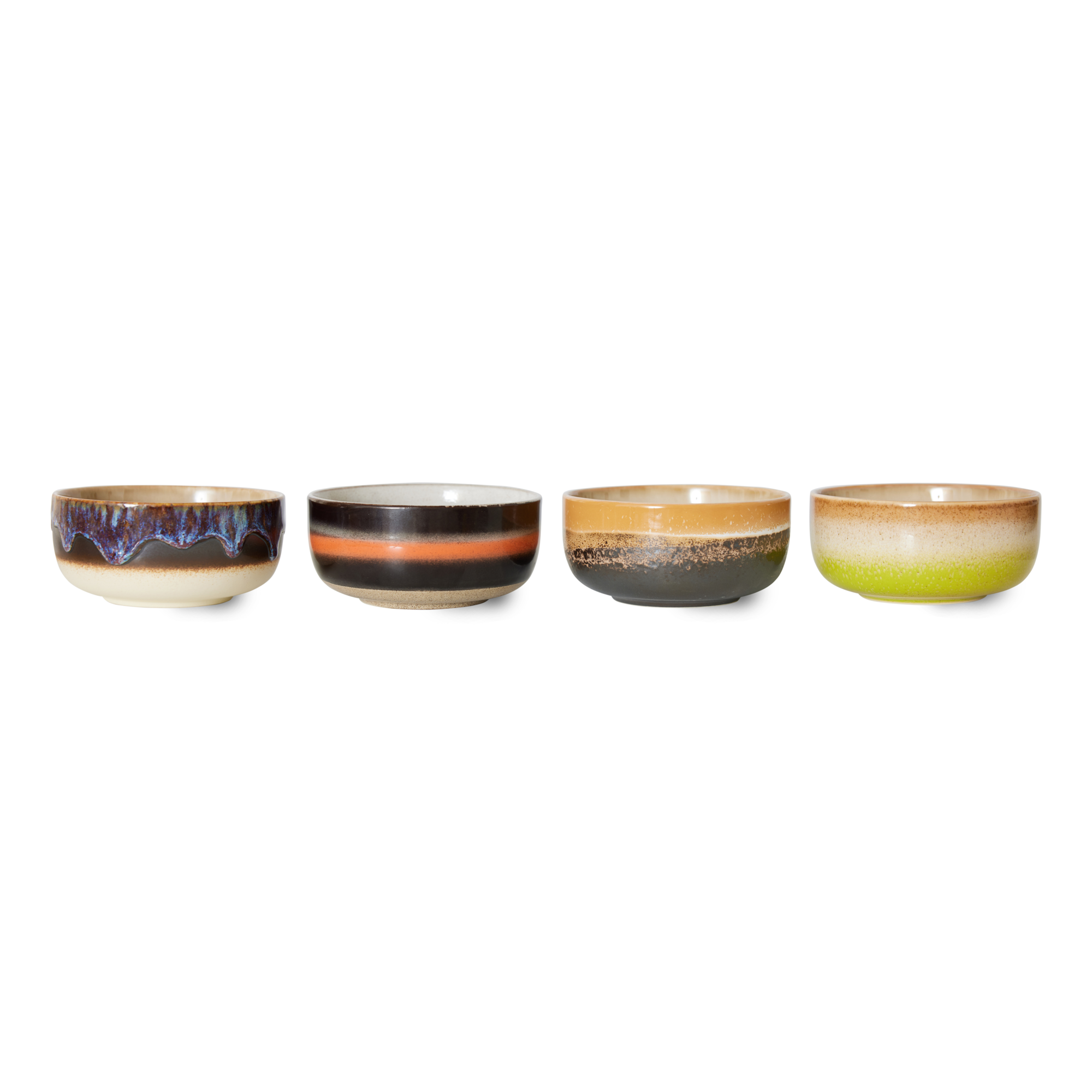 Servies 70's Ceramics dessert schaal Humus - set van 4