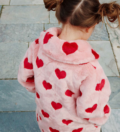 Konges Sløjd Jakke - Fuzzie Coat - Coeur Mellow/R?de Hjerter