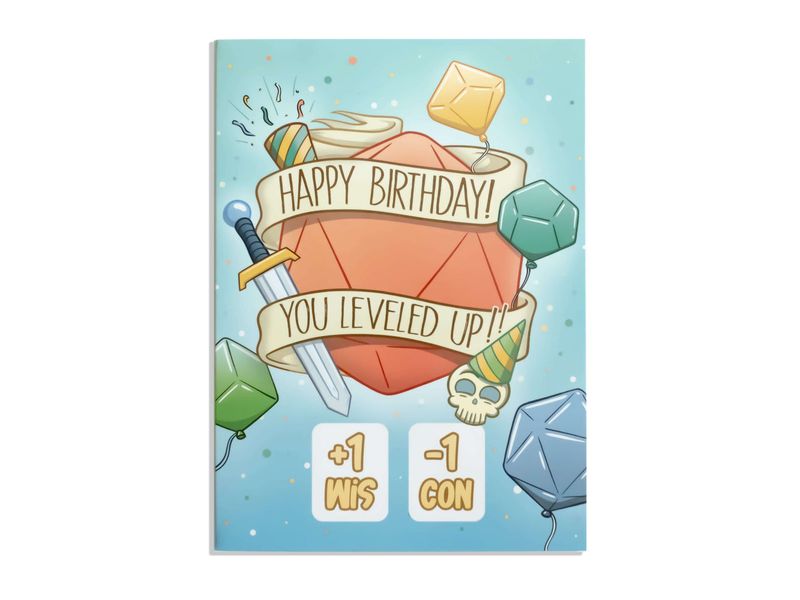 Glass Staff Geburtstagskarte Birthday D20 Mehrfarbig Grusskarte von RPG-Fans für RPG-Fans