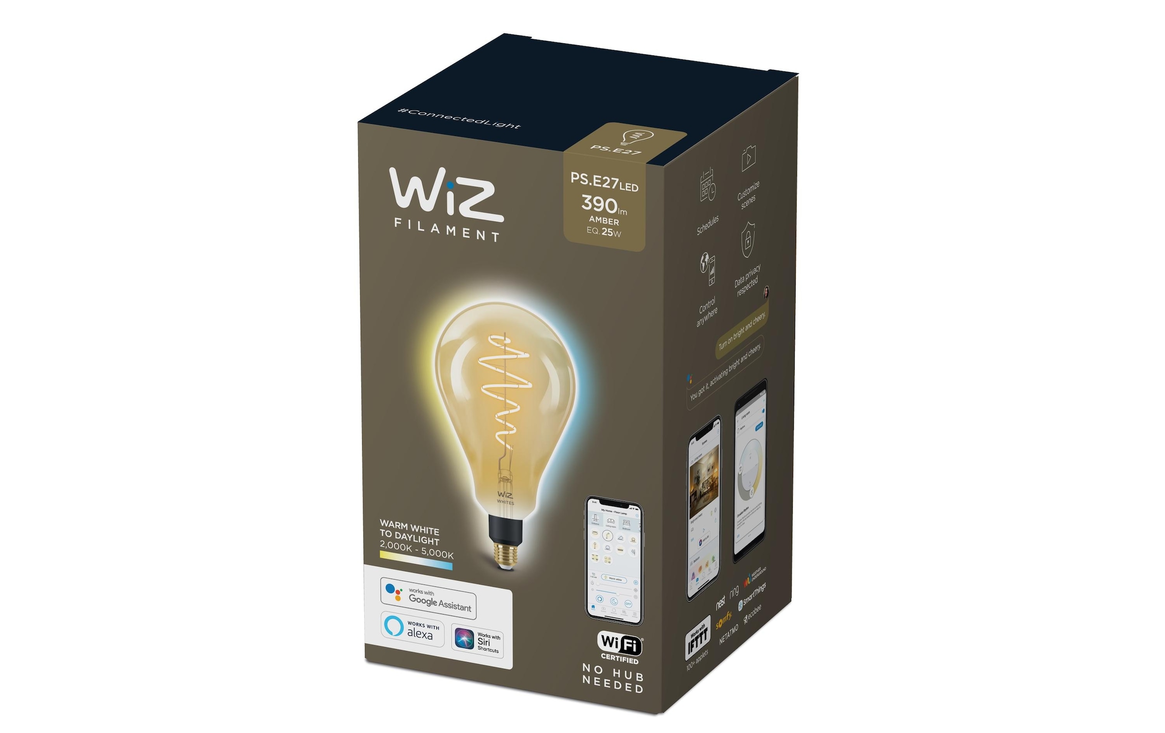 WiZ Spezialleuchtmittel »Vintage Filament PS160« E27 Kaltweiss | Neutralweiss | Tageslichtweiss | Warmweiss
