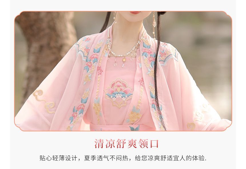 Francoix - Hanfu-kostuumset met klokmouwen en borduurwerk