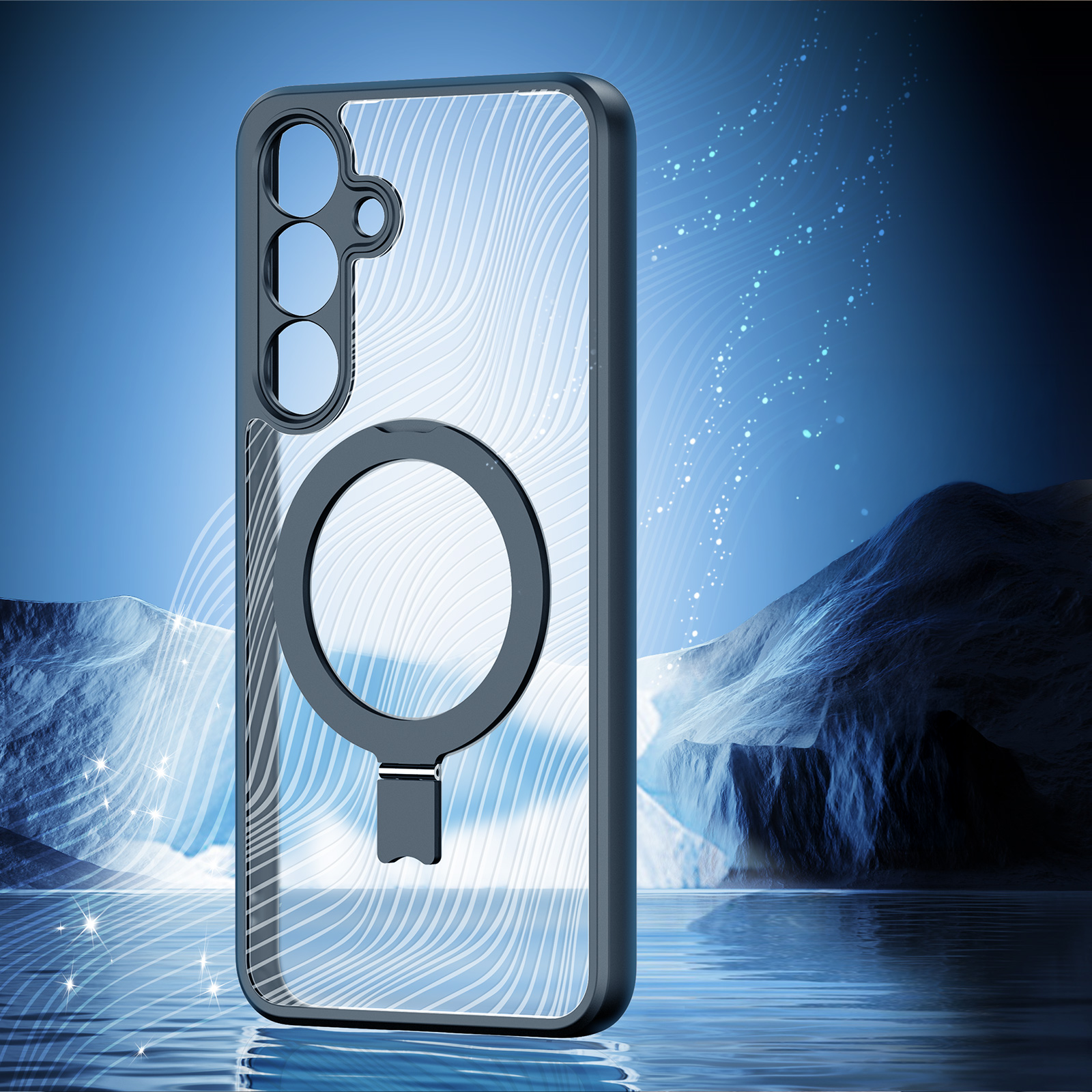 Samsung Galaxy S25  Plus Hybrid Hardcase Hülle   TPU Bumper   Kickstand Aufsteller MagSafe-Modul - Schwarz