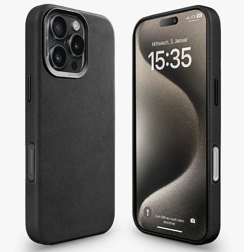 iPhone 16 Pro Max MagSafe Bio Leather Case Schutzhülle Vegan Biologisch Abbaubar (ECO799) - Schwarz