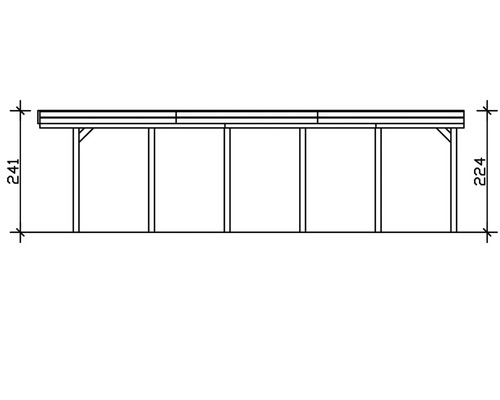 SKAN HOLZ Friesland enkele carport inclusief EPDM dakbedekking en H-paalankers, 397 x 860 cm, geïmpregneerd