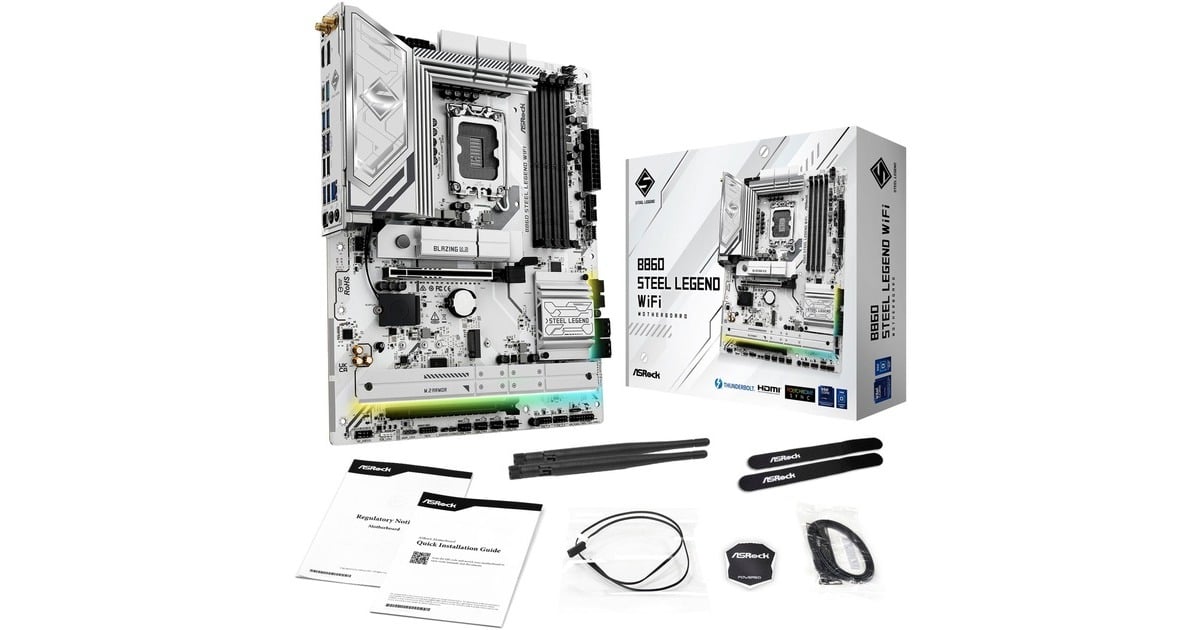 ASRockB860 Steel Legend WiFi socket 1851 moederbord  (RAID, Gb-LAN, WLAN, BT, Sound, ATX)