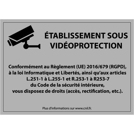 Panneau d'information - Etablissement sous Vidéoprotection