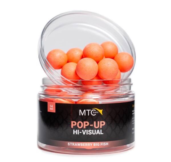Pop-ups Dumbell MTC Baits Hi-Visual Strawberry Big Fish (10x15mm)