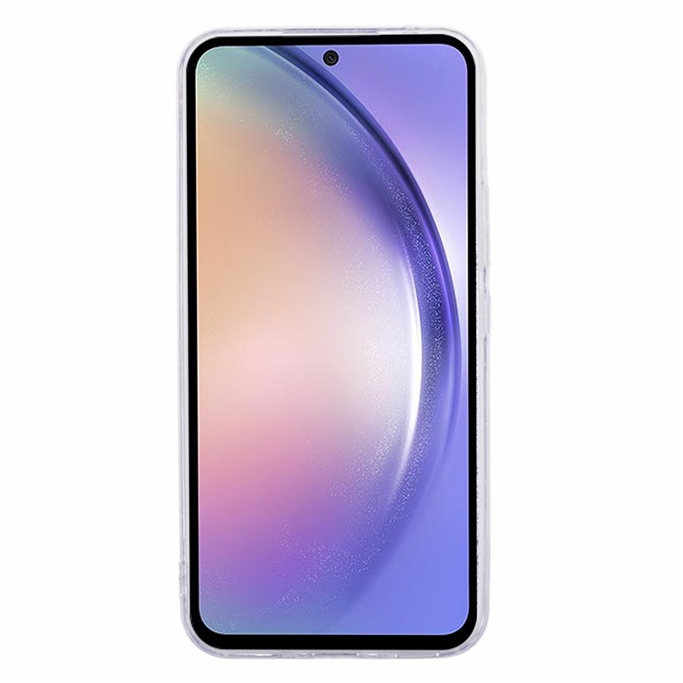 Samsung Galaxy A54 Gummi Case Schutzhülle im Glitzer Design - Lila / Transparent