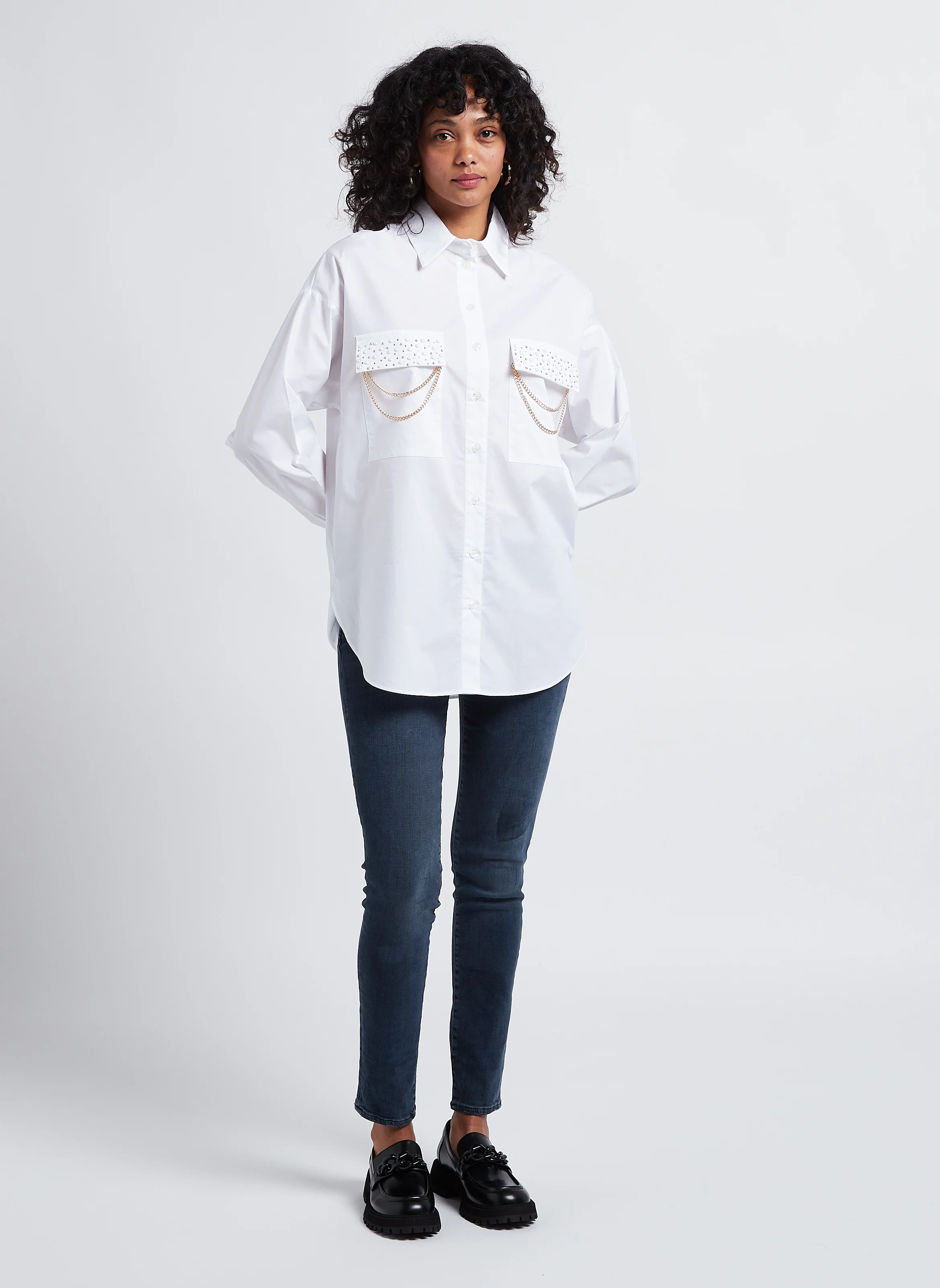 PYPER - Jean skinny taille basse en denim délavé | Bleu