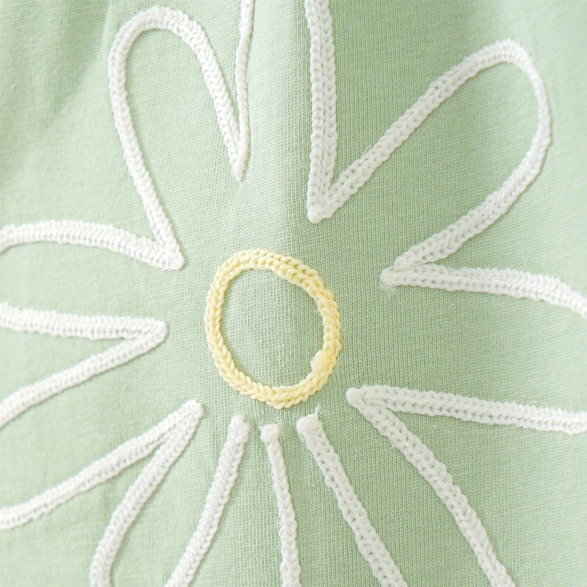 Topolino Mädchen T-Shirt mit Blumen-Stickerei hellgrün