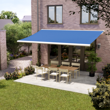 Knikarmscherm Calando effen blauw (kleurnr. 0017) op maat