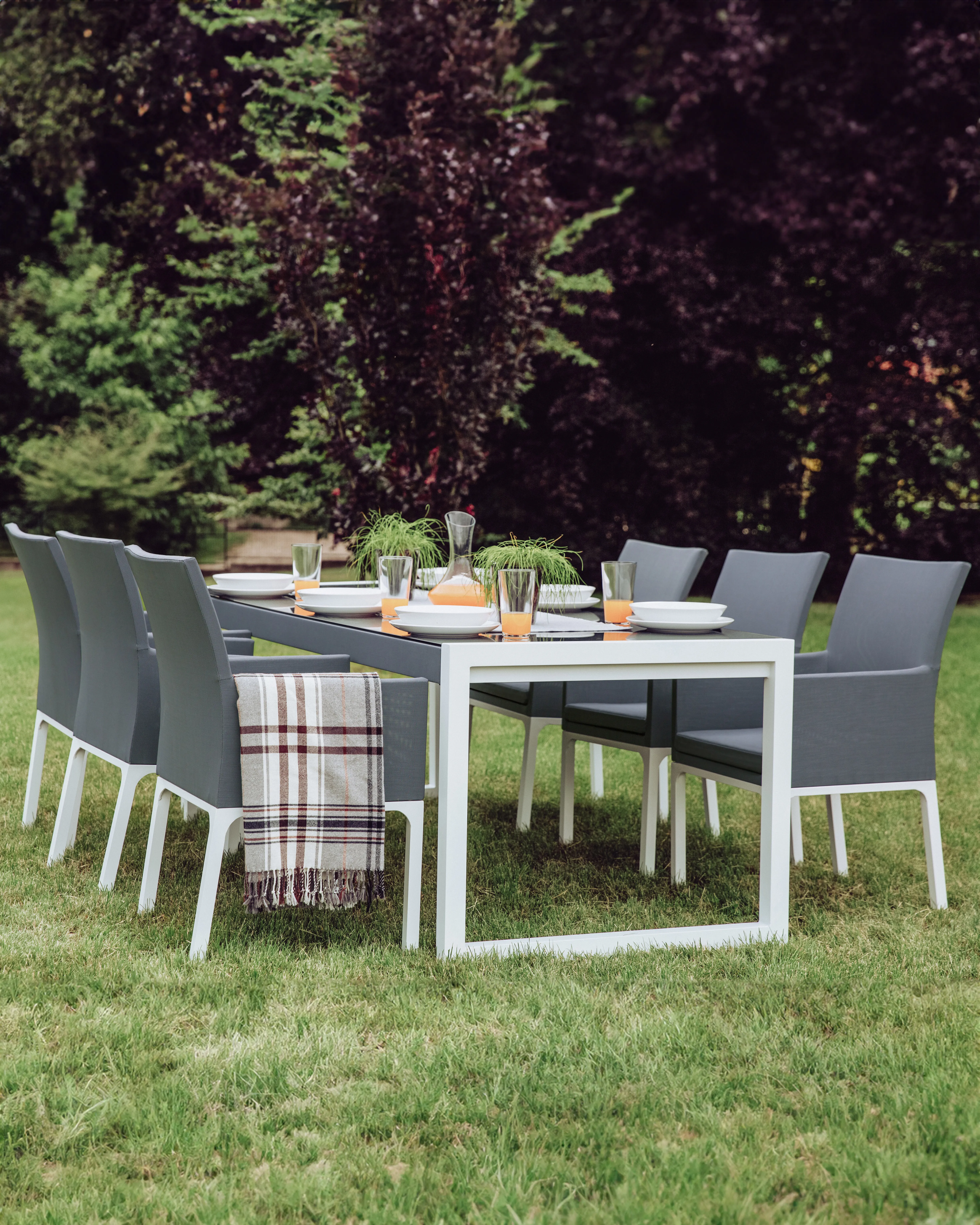 Set van 6 tuinstoelen BACOLI Stof Donkergrijs
