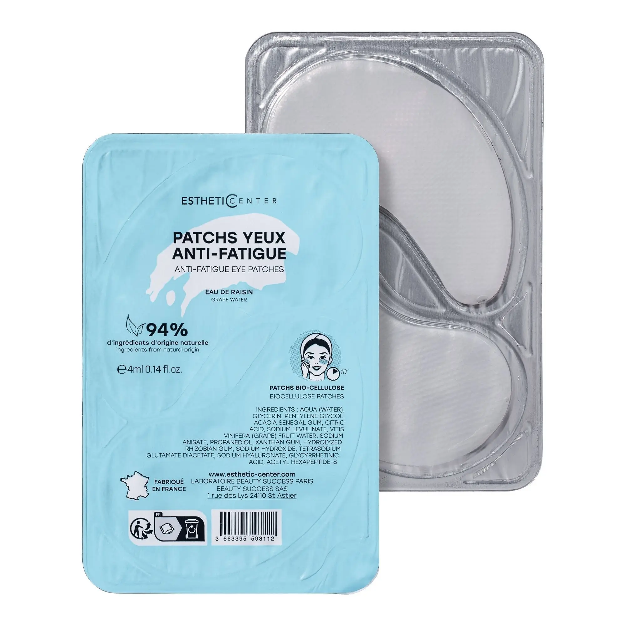 Esthetic Center - Patchs Yeux Anti-Fatigue Hydratation & Douceur 4ml - Contour des yeux et lèvres